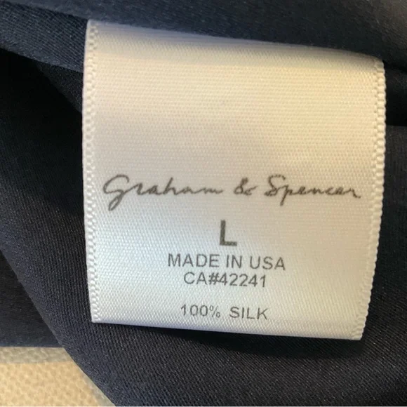 Graham & Spencer Anthropologie 100% Silk Navy Slip Dress Women L Midi Sleeveless - Picture 11 of 15